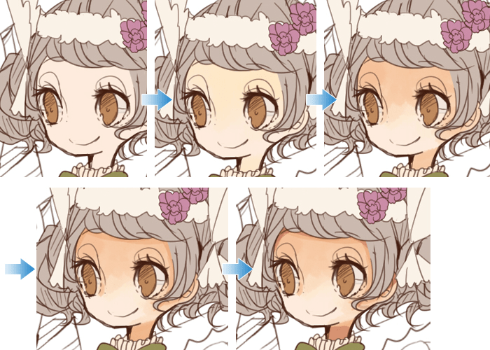 5 人物の着色1 肌 プロのイラストメイキング つのじゅ 5 By Clipstudioofficial Clip Studio Tips