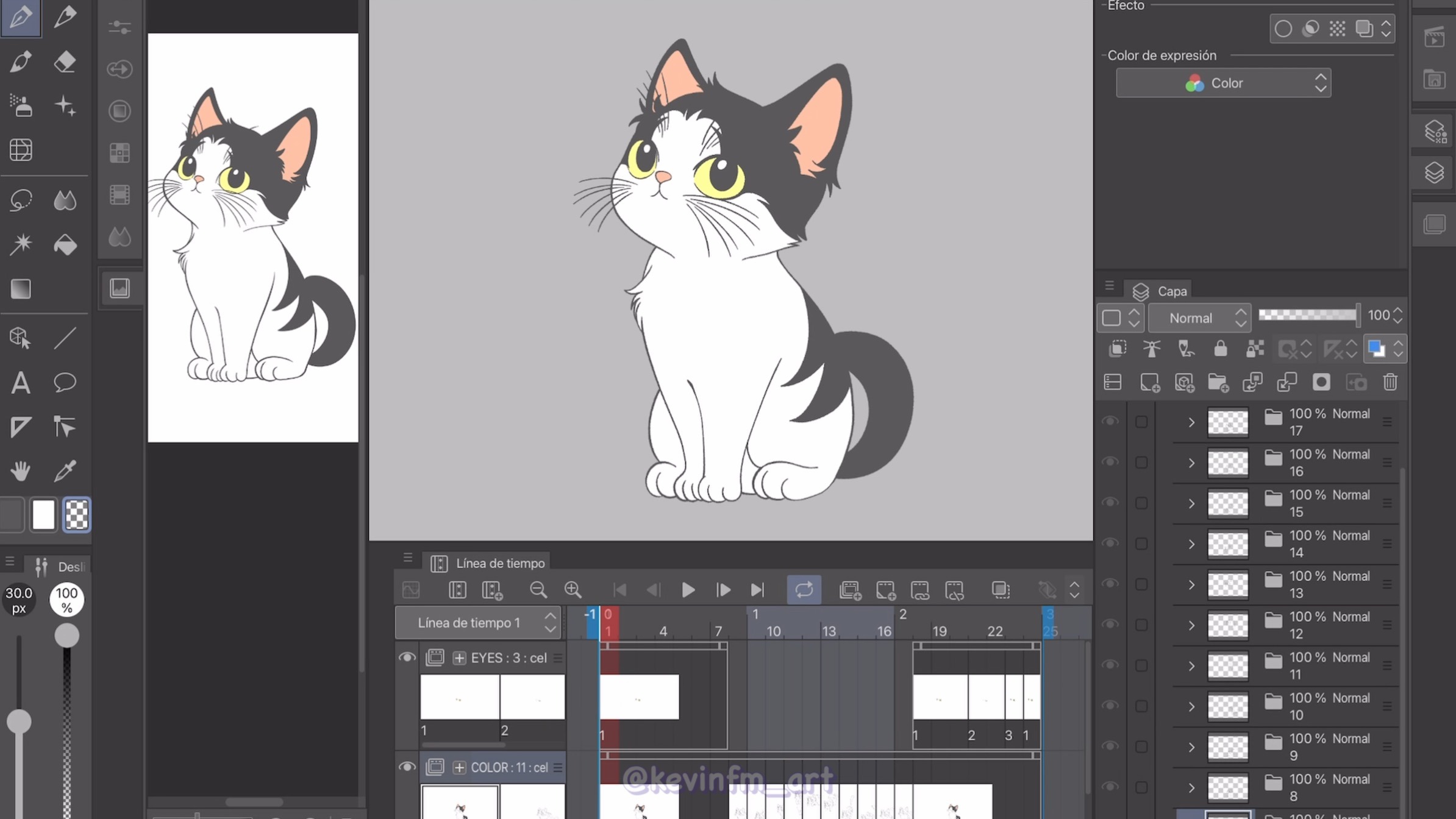 Clip Studio PAINTで**可愛いネコ**を描いてアニメーションを作る by