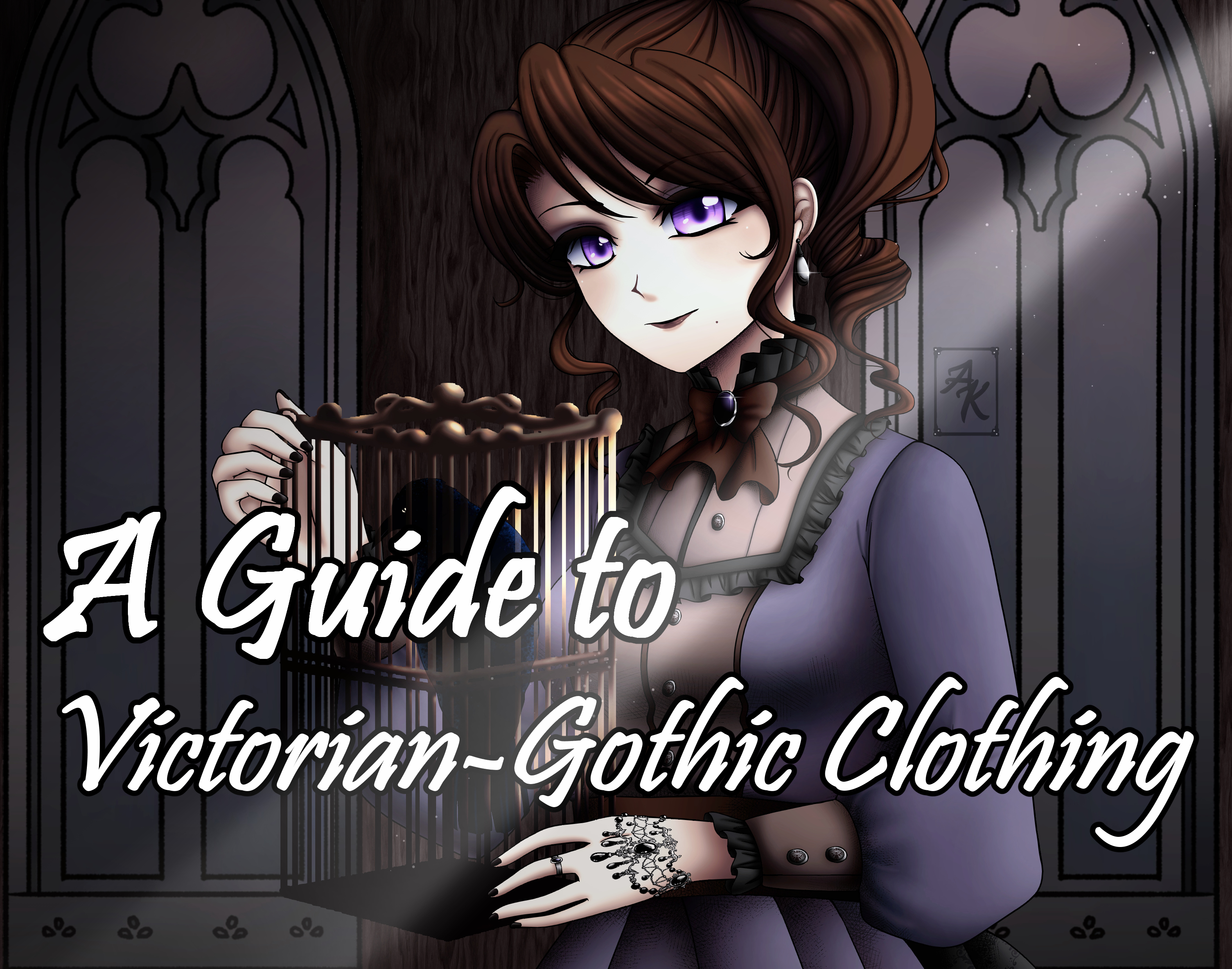 Goth Girl in Victorian Dress · Creative Fabrica