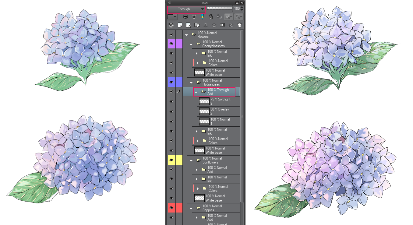 水彩絵の具を作成し 花の絵にそれを使用する方法 材料 1 By Qsan Art Clip Studio Tips