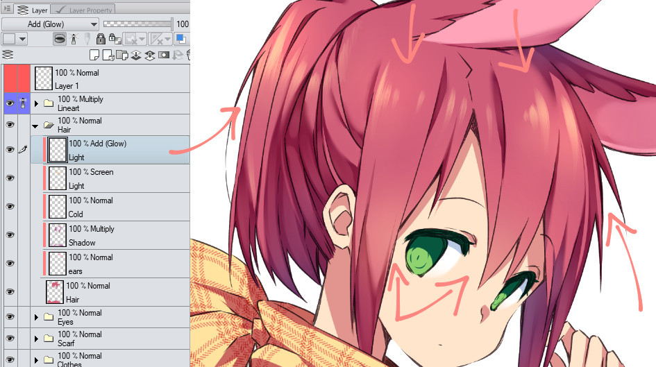 How to color anime hair step by step