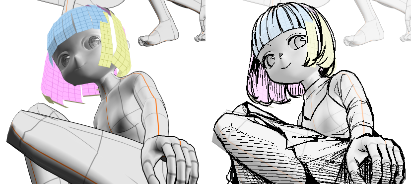 とにかく全力で3D素材を頼って人物を描く 