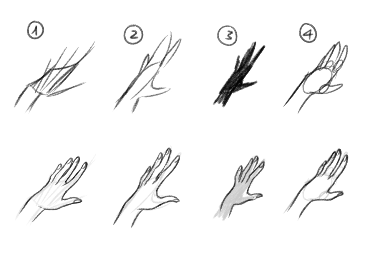 Hand Gestures with sketch and 3D models by Nadia - Make better art