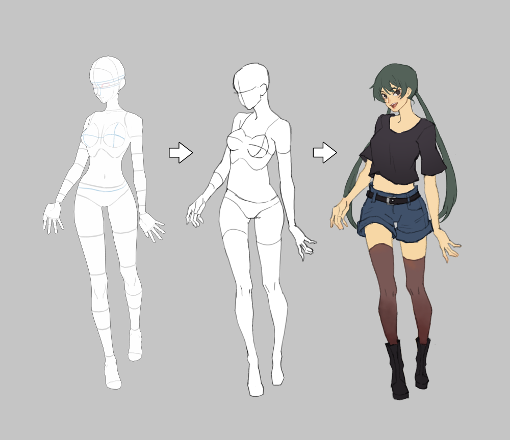 35 Anime Reference Poses for Drawing (Editable 3D Model) 