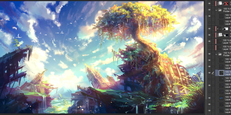 息を呑むほど美しい自然の風景を誰でも描ける方法🌄！ 