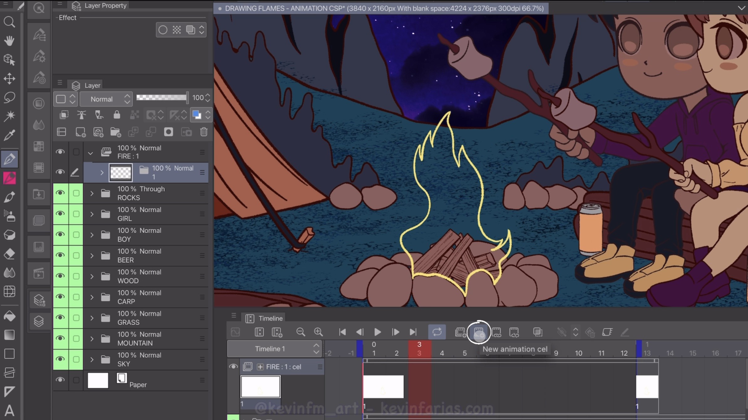 CLIP STUDIO PAINTで炎をアニメーション化する方法 by KevinFarias 