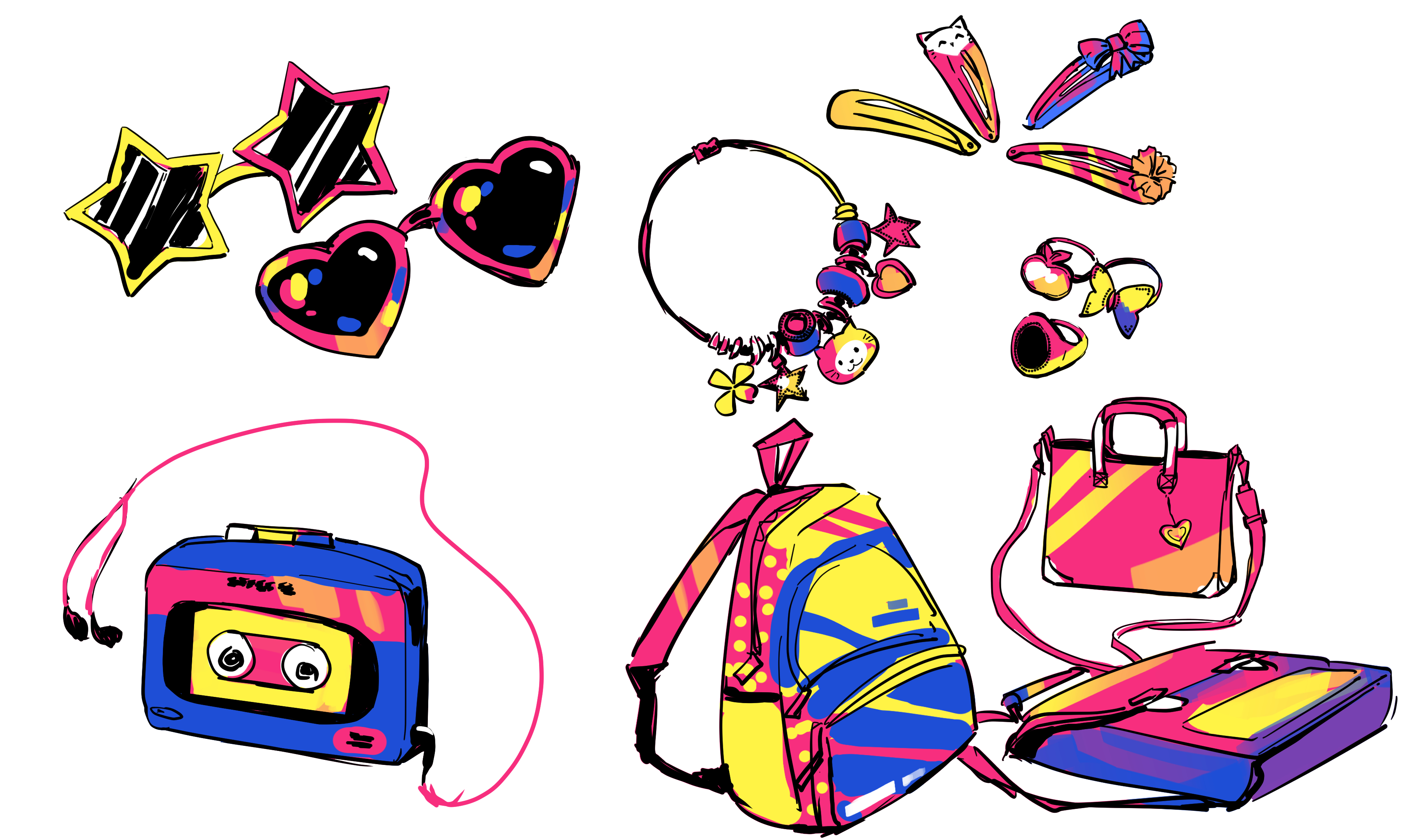 イラスト　ポップ画　アニメ風　オリジナル　自作画 風船ガム子。 #illust #illustration #artwork #digitalart
