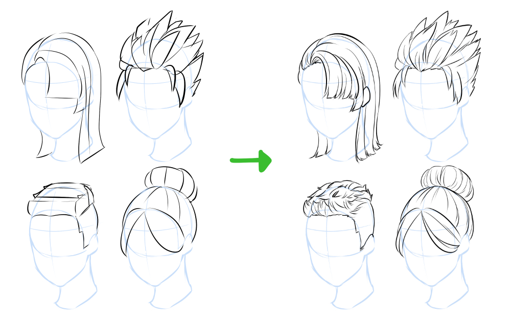 How to Draw Anime Male Hair Step by Step - Easy Step by Step Tutorial