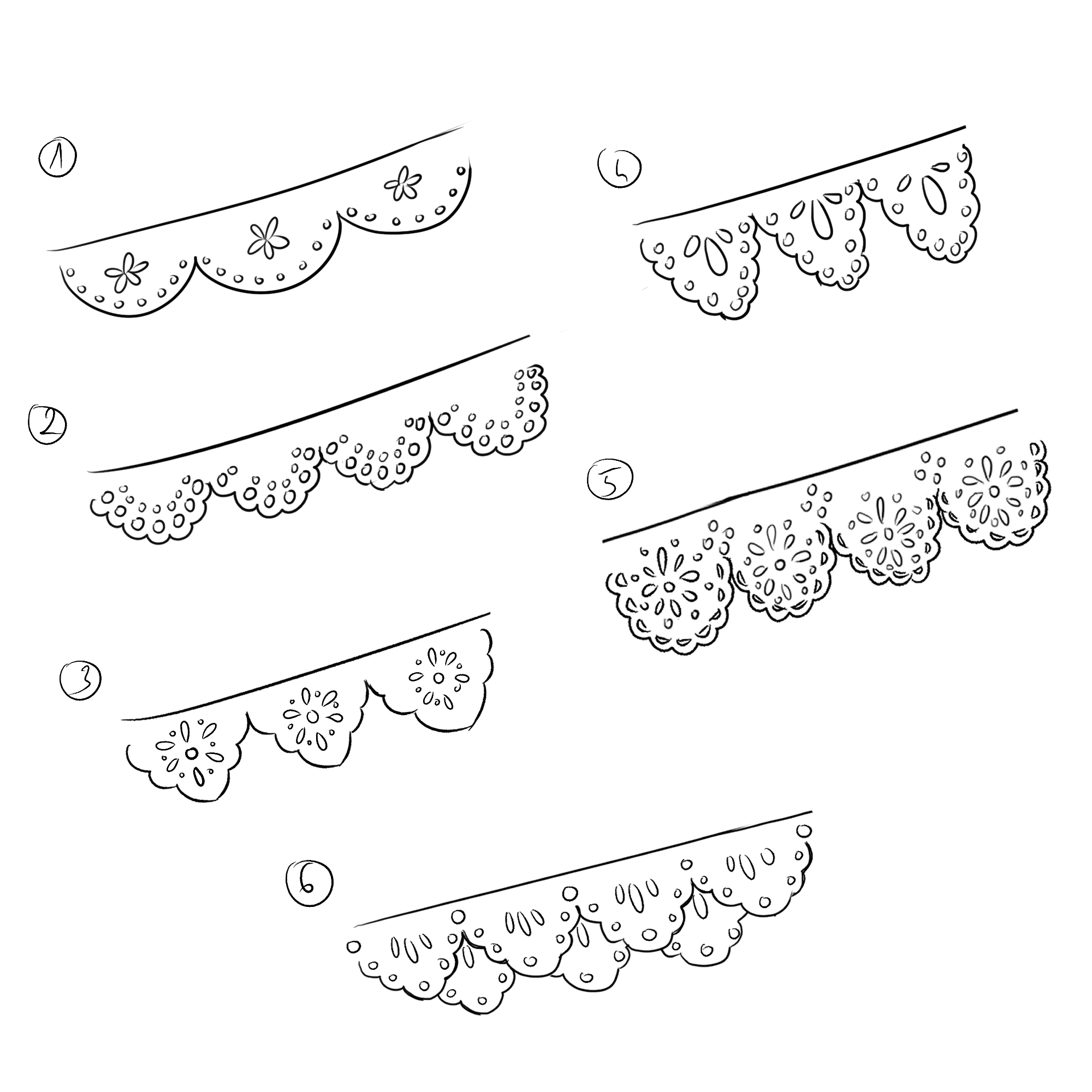 How to draw shop lace on a dress