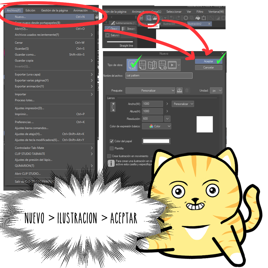 Cat Pattern Tutorial Super Easy By Rockomoran Clip Studio Tips