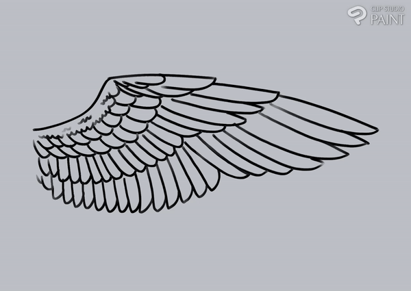 easy angel wings drawing