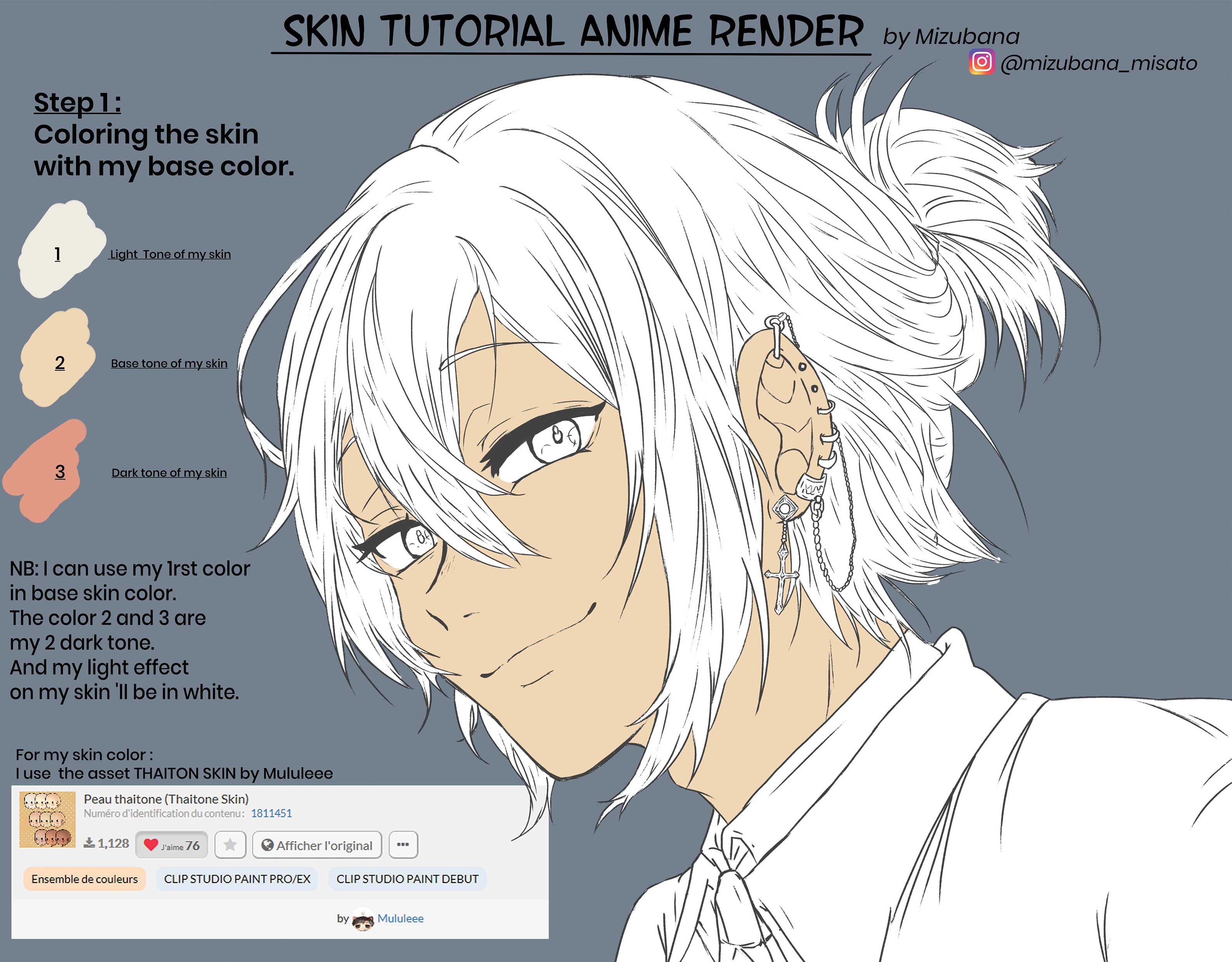 CLIP Studio Paint】Anime Skin Tutorial 