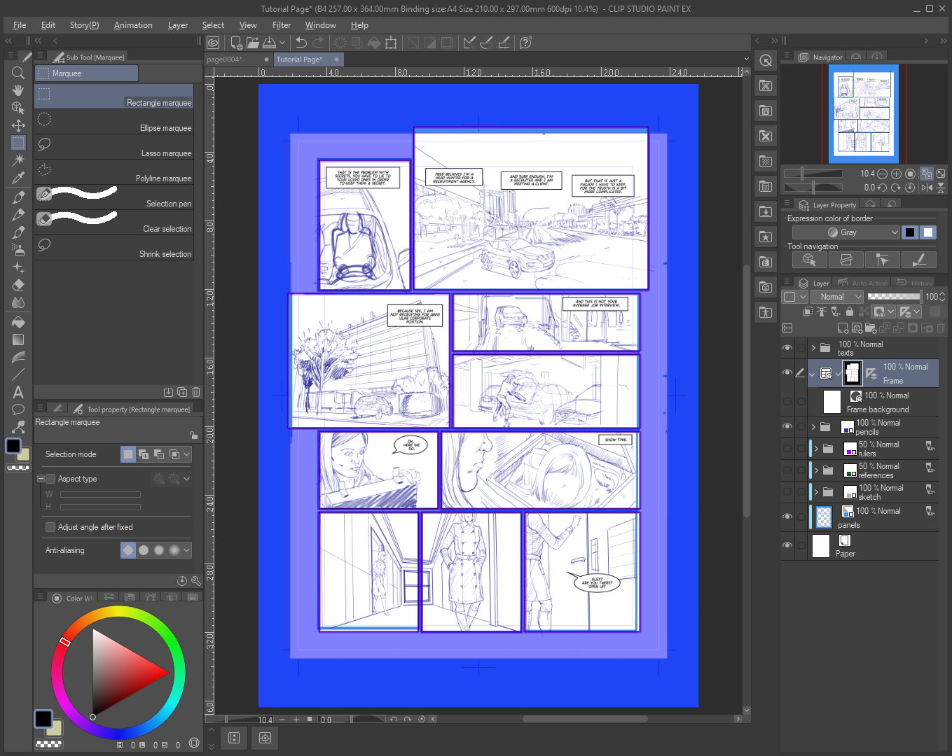 漫画图层：分格与描线“使用图层：最佳实践#4” 作者MAGarcias - 绘画技巧| CLIP STUDIO TIPS