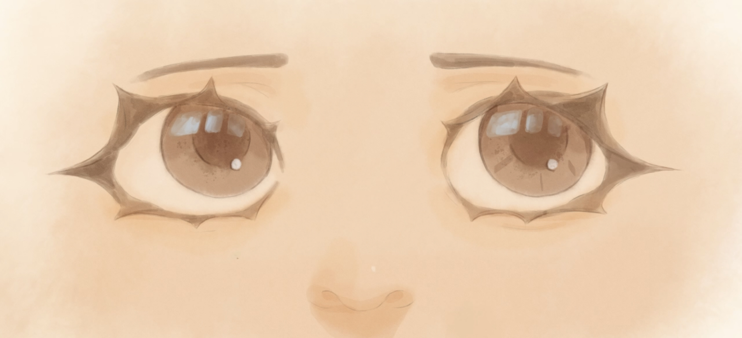 水彩画「瞳」 目の描き方アニメ水彩デジタルアートCSP by ViktoriaStudio - お