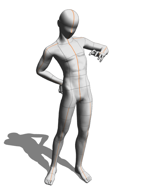 Create dynamic standing poses with 3D drawing figures by 一ノ四乗 