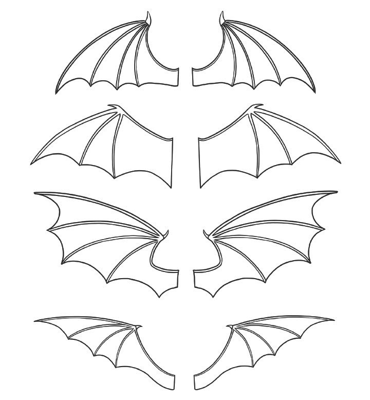 easy to draw demon wings