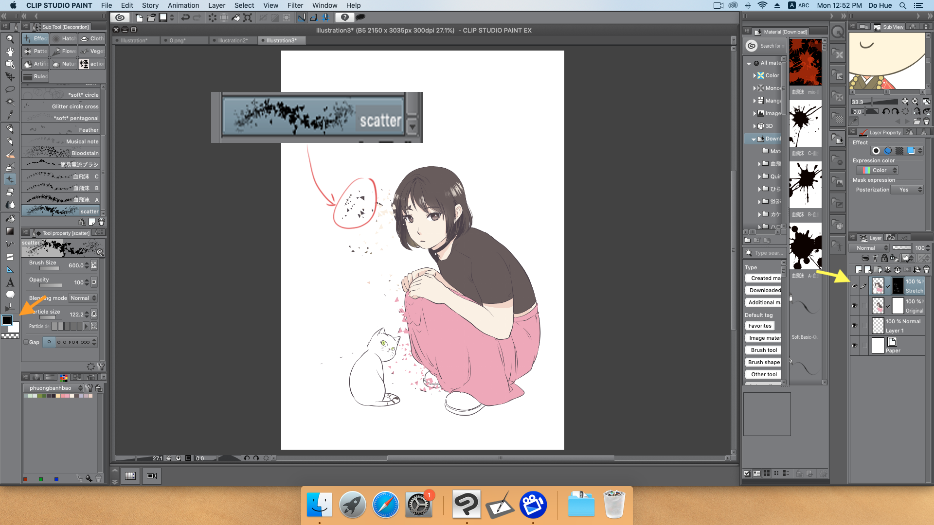 レイヤーマスクで散布効果を作成する by clgtart - お絵かきのコツ | CLIP STUDIO TIPS