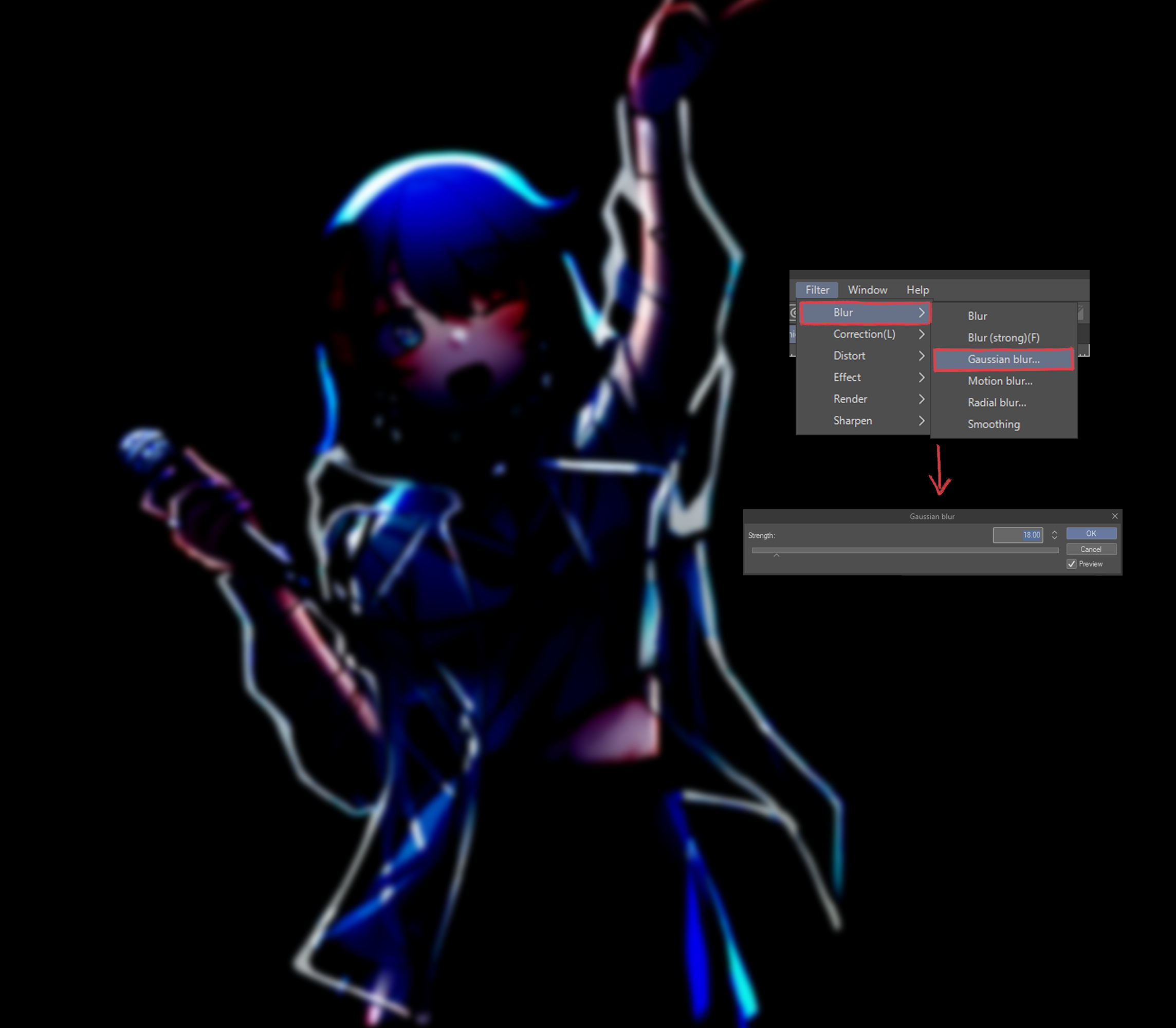 ぼかしを使用した空気のようなグロー効果 By Anies Only Clip Studio Tips