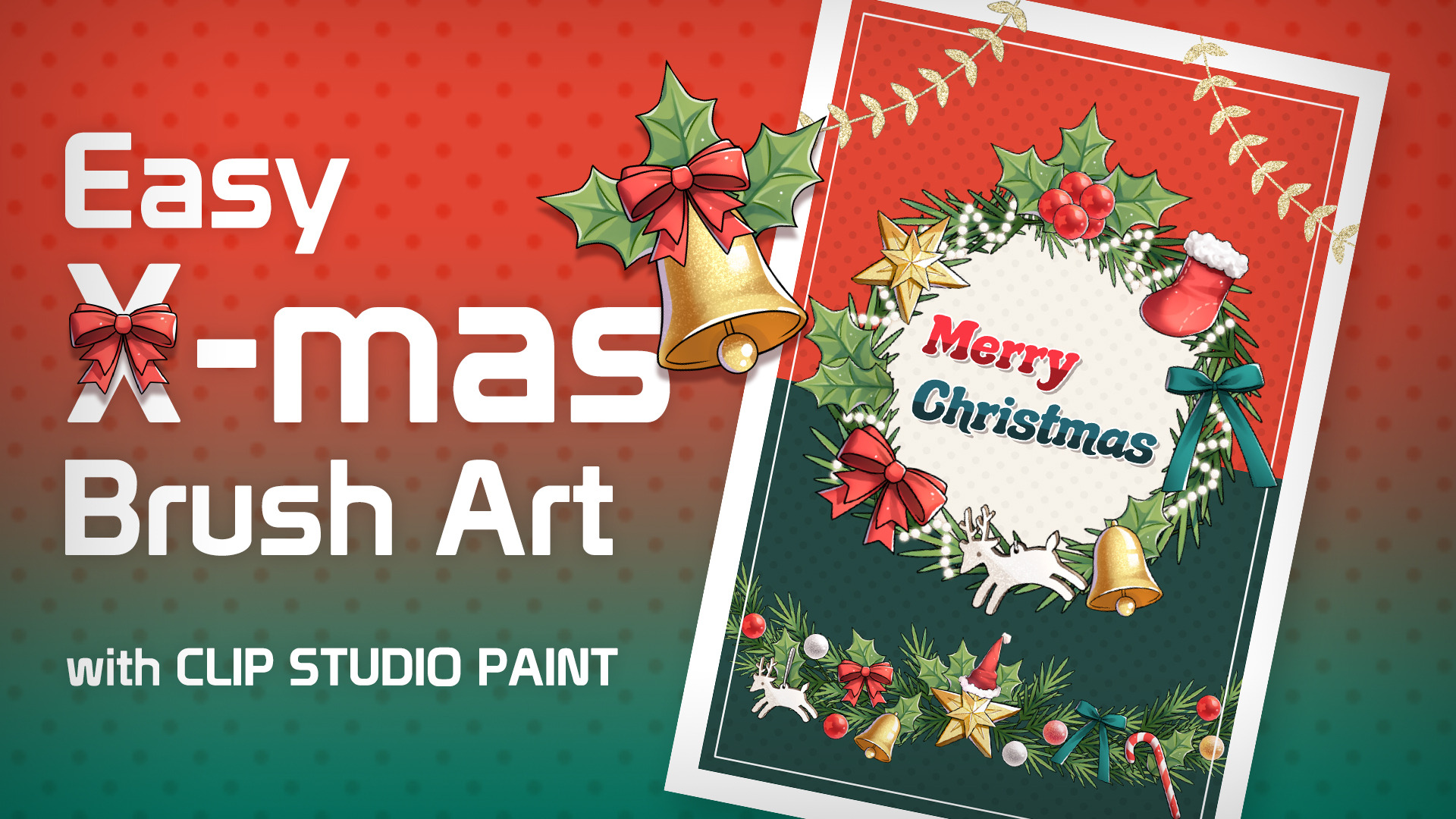 67.クリスマス アート作品 フレーム付き クリスマス 塗り絵 ミニキャンバス 50×70mm トナカイ 横向き