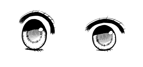 Girl cartoon eyes design by 手札x - Make better art