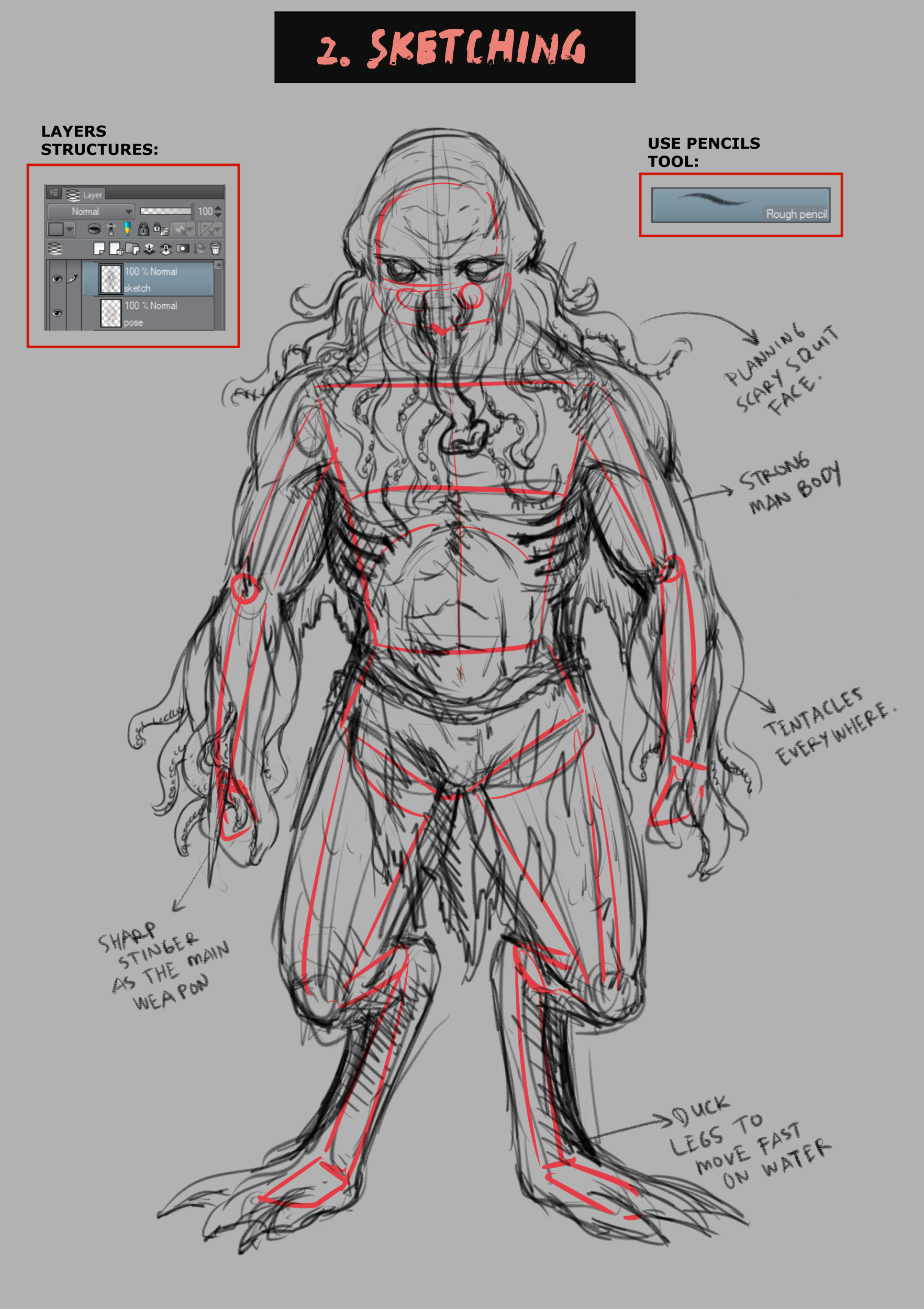 How To Draw A Realistic Monster Punchtechnique6