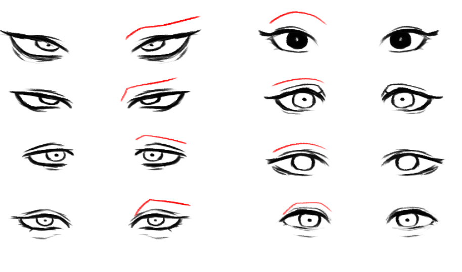 Male Cartoon Anime Eyes Reference PNG Images