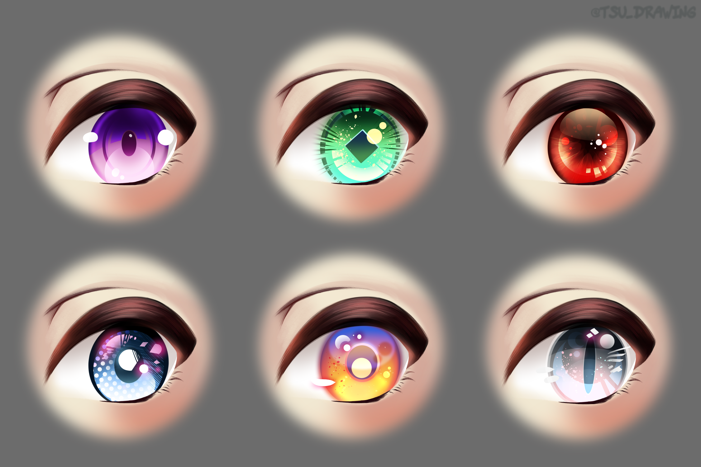 ArtStation - Pro tips for drawing anime eyes! Different types of