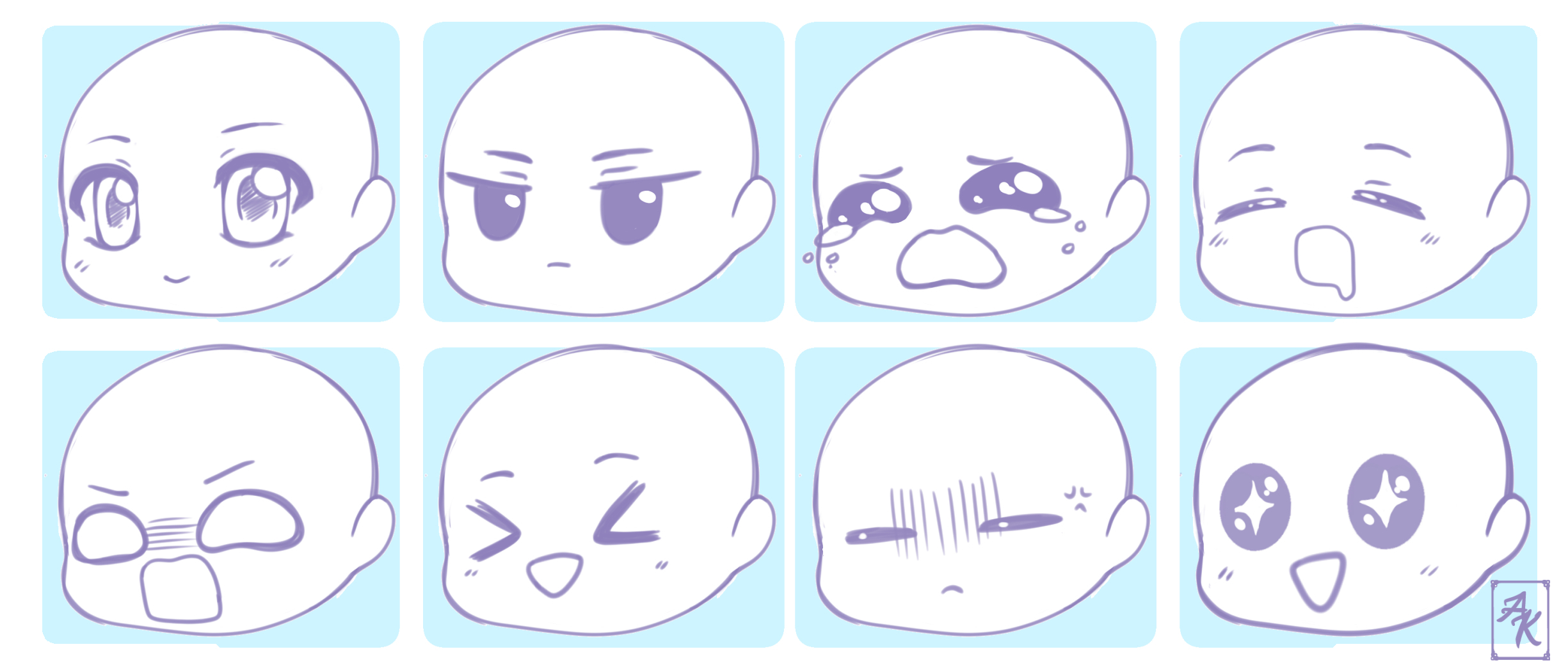 Anime Face Expressions Chibi