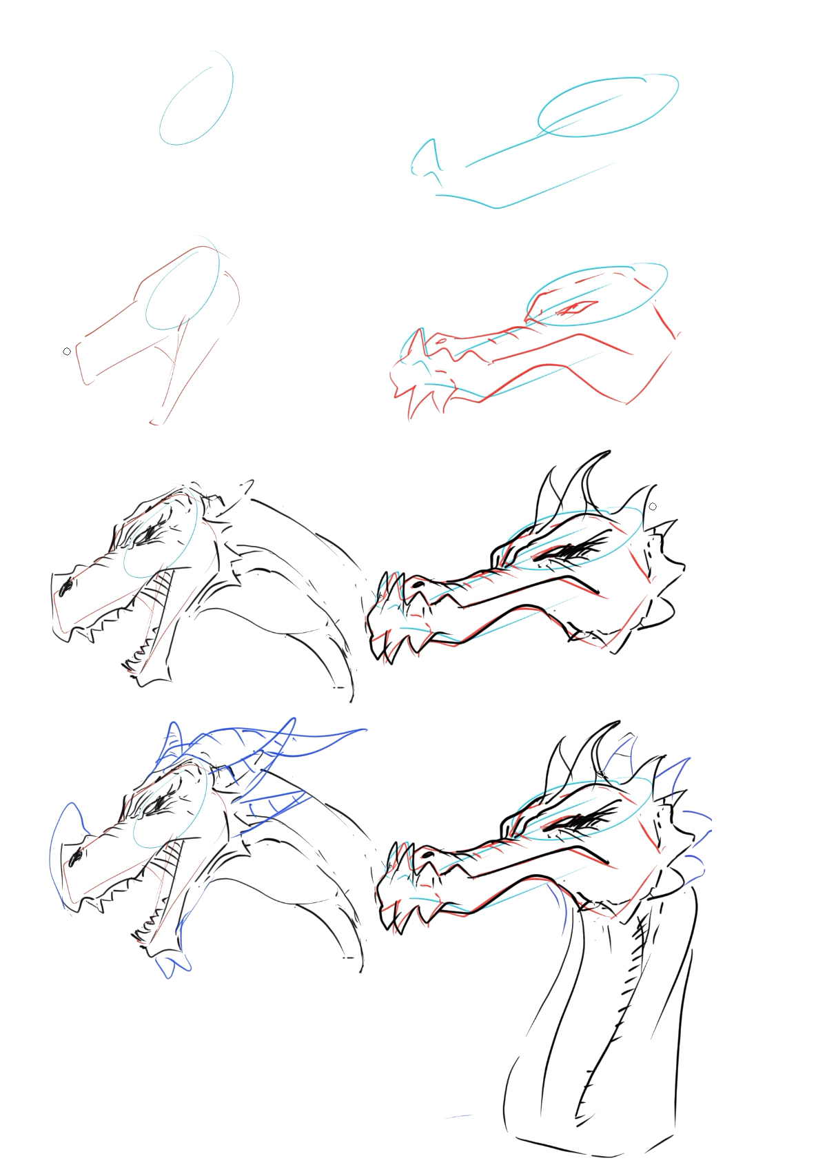 drawings of dragons step by step