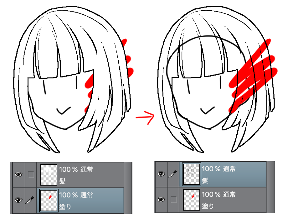 境界効果で髪の線画を描く By Kawashita Clip Studio Tips