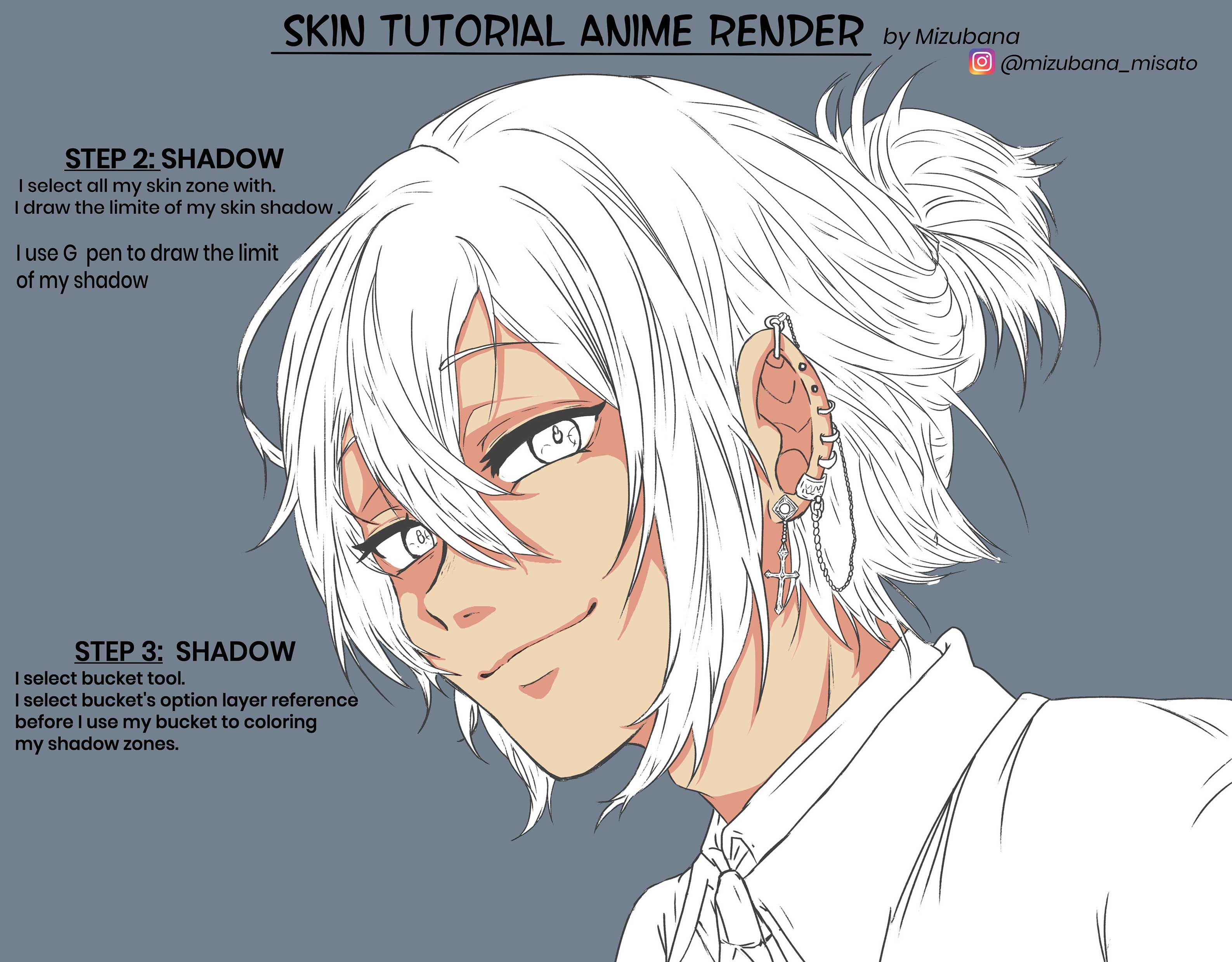 How to Draw Anime Hair  [Part 2] Rendering + Color Selection 