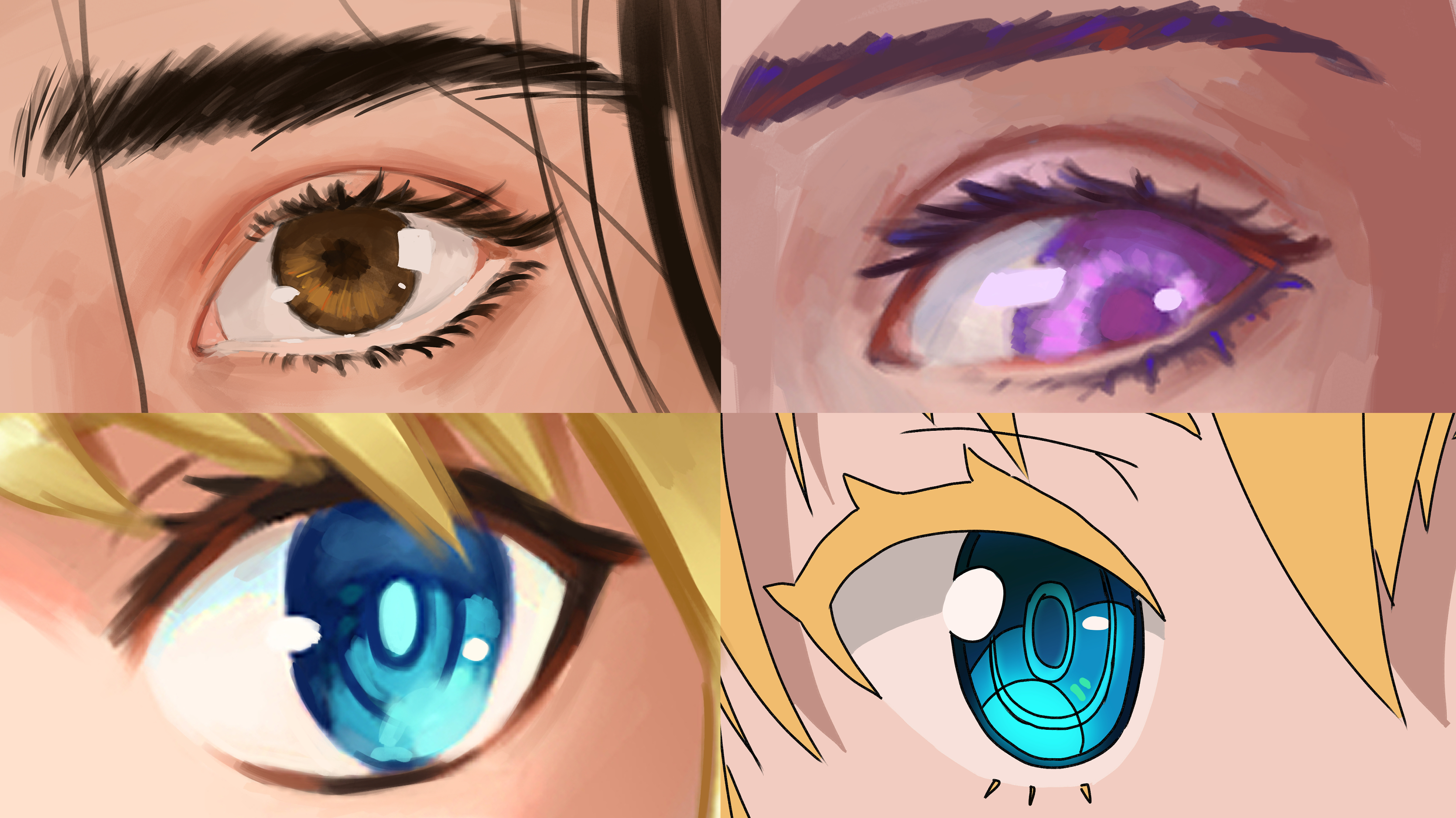 Pintura digital - ojos  Eye drawing tutorials, Anime drawings