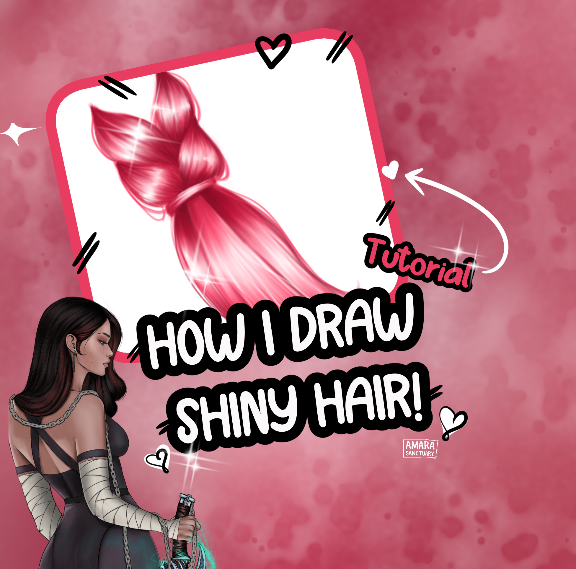 How I render hair in 6 steps “Tutorial how to draw and render #1 