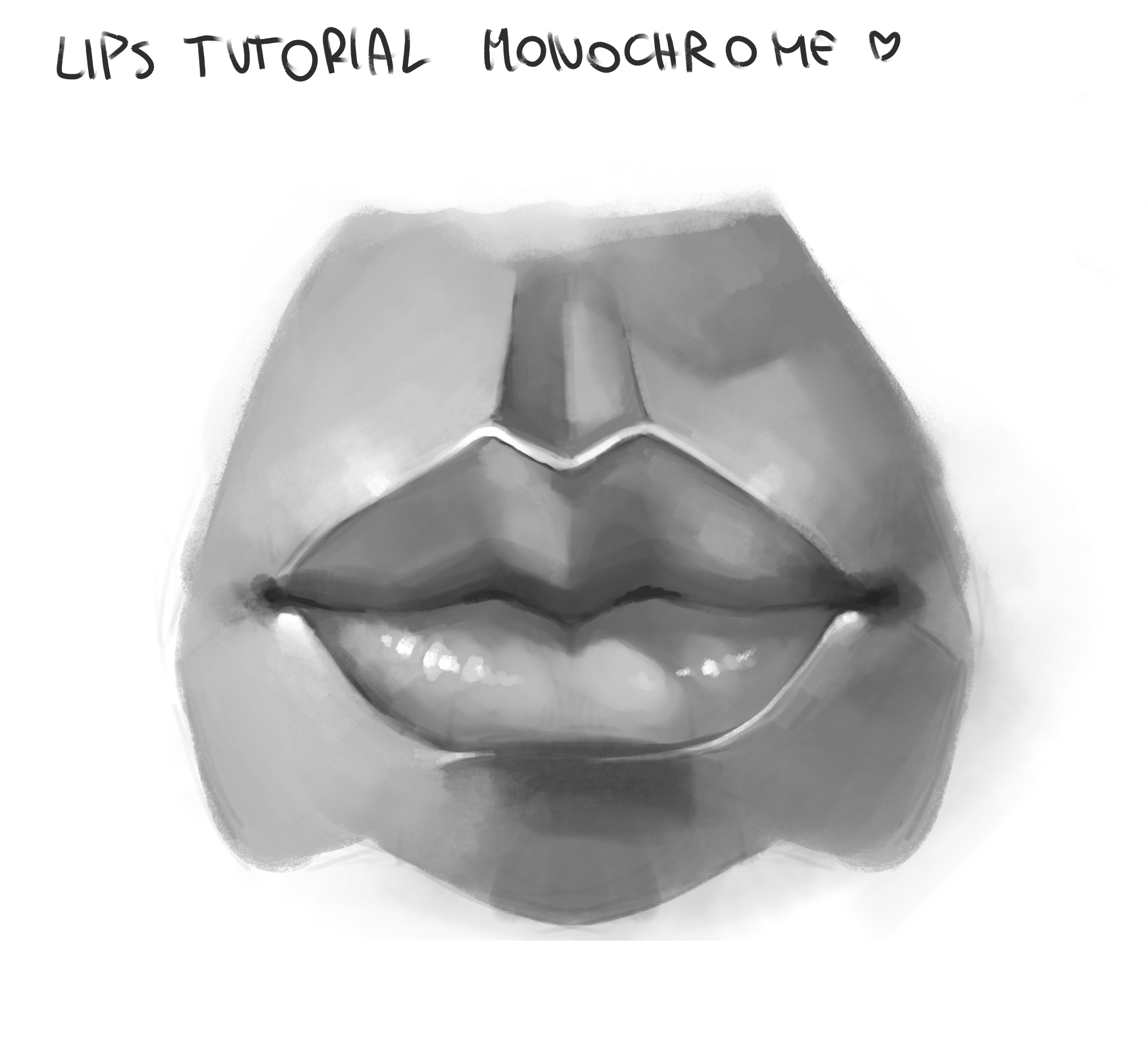 Clip Studio Paintを使用したモノクロの唇のチュートリアル By Akylha Clip Studio Tips