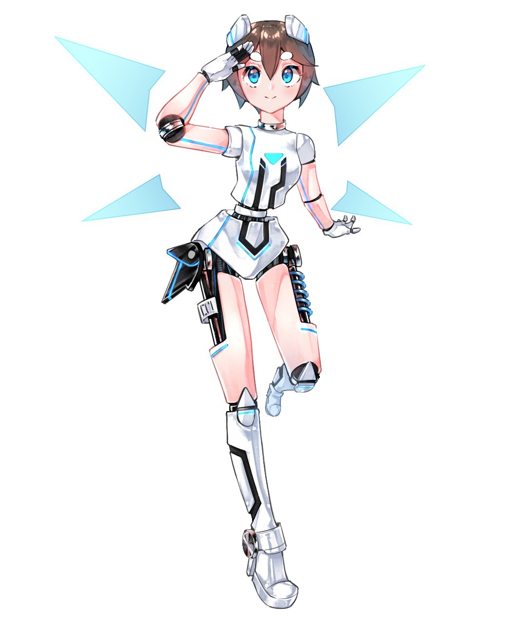 cute girl robot drawing