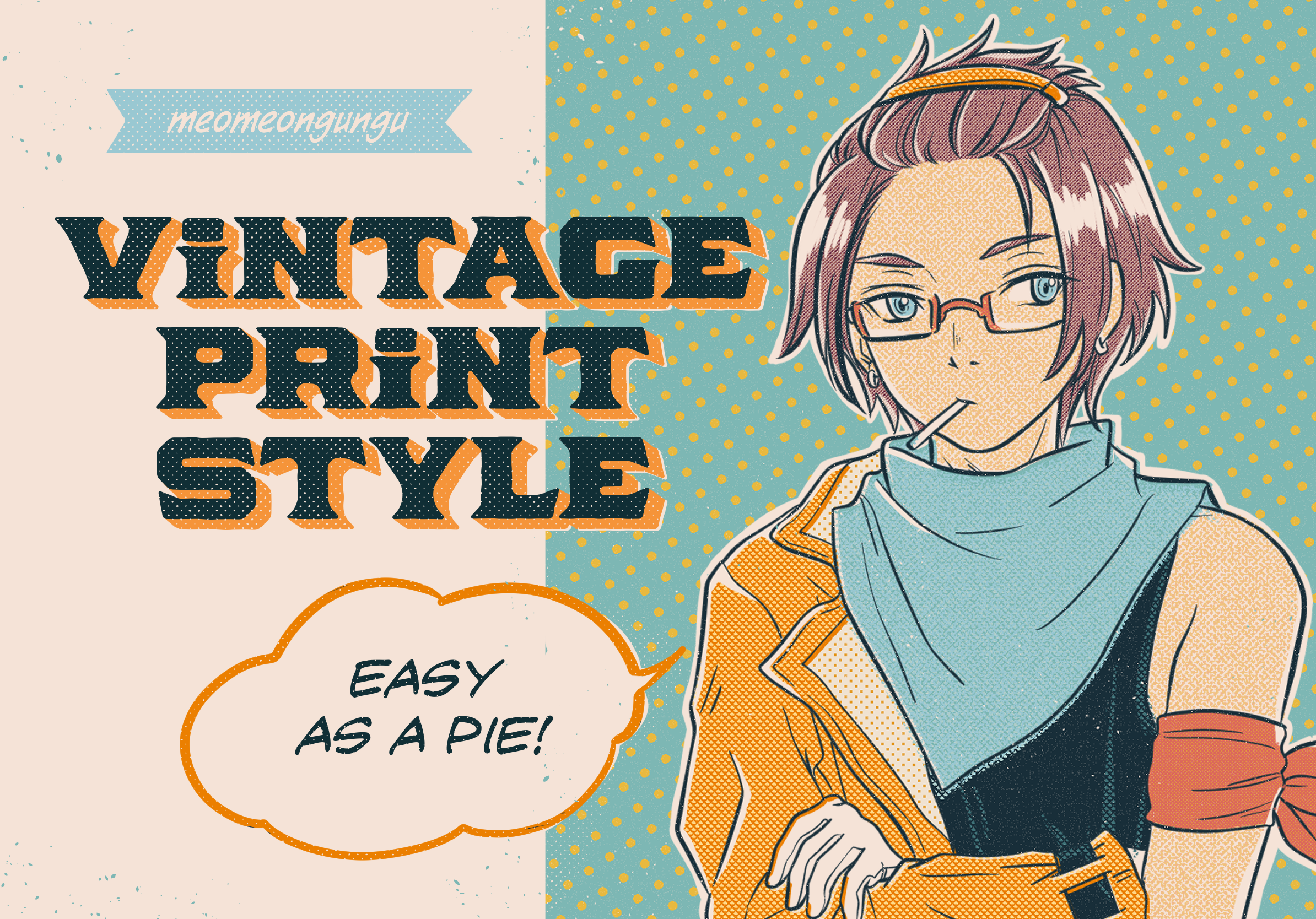 Vintage print style with Clip Studio Paint by meomeongungu - Make better  art