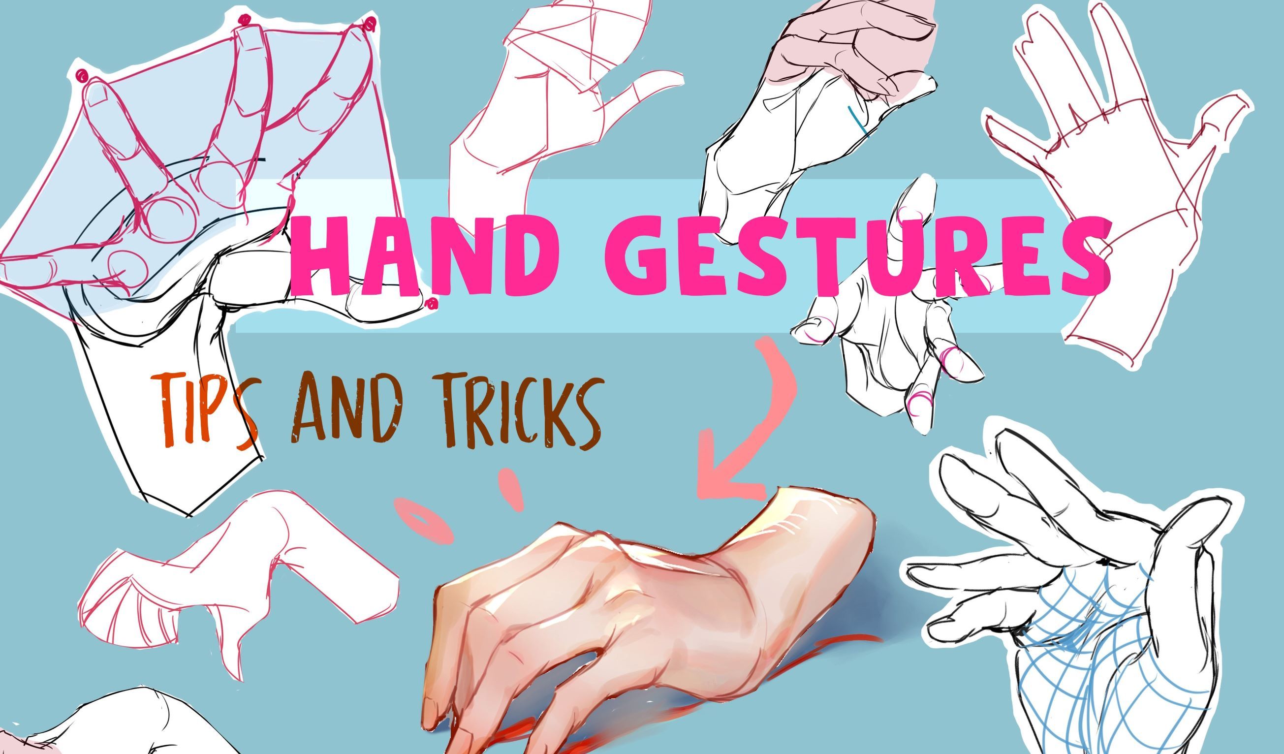 Anime Hand Poses - Free Drawing References