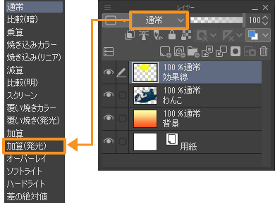 レイヤーの合成モードの使い方-光の表現- 