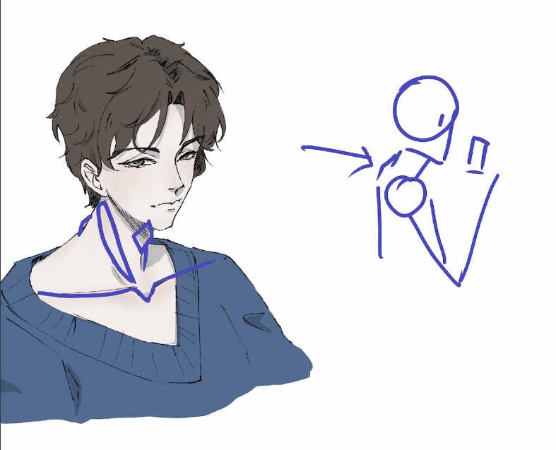 Create An Animated Style Image Of A Human Diagram Highlighting The Neck
