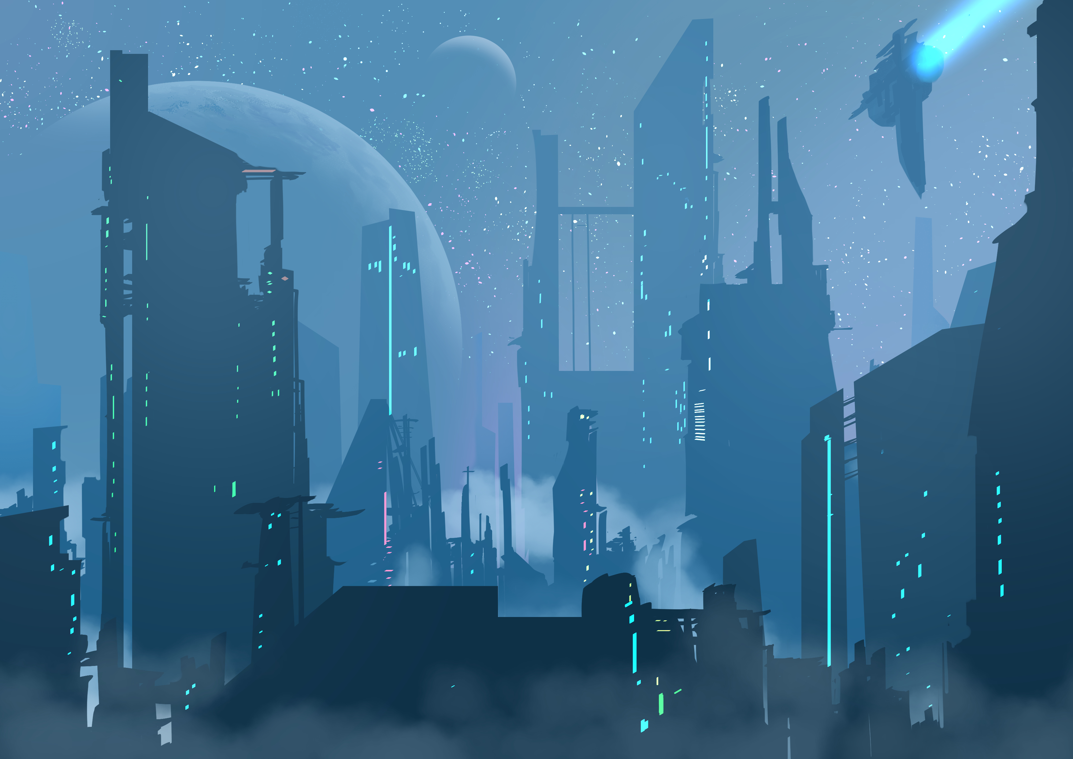 futuristic city drawing