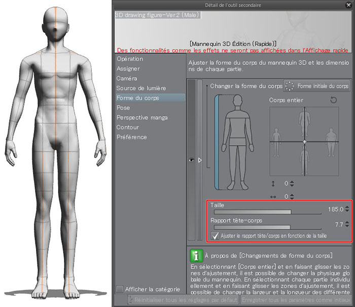 Utilisons Un Mannequin 3d Ajuster La Forme Du Corps