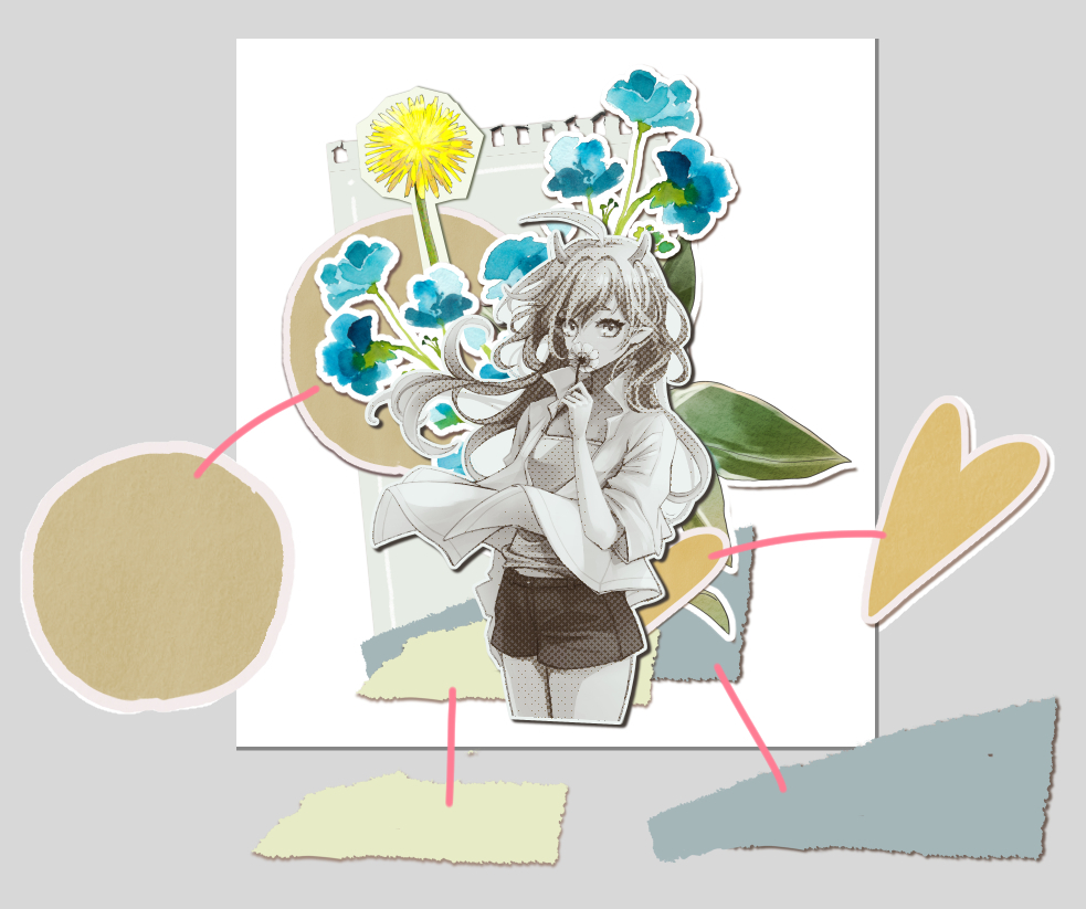 コラージュ風イラスト」を作ろう！ 