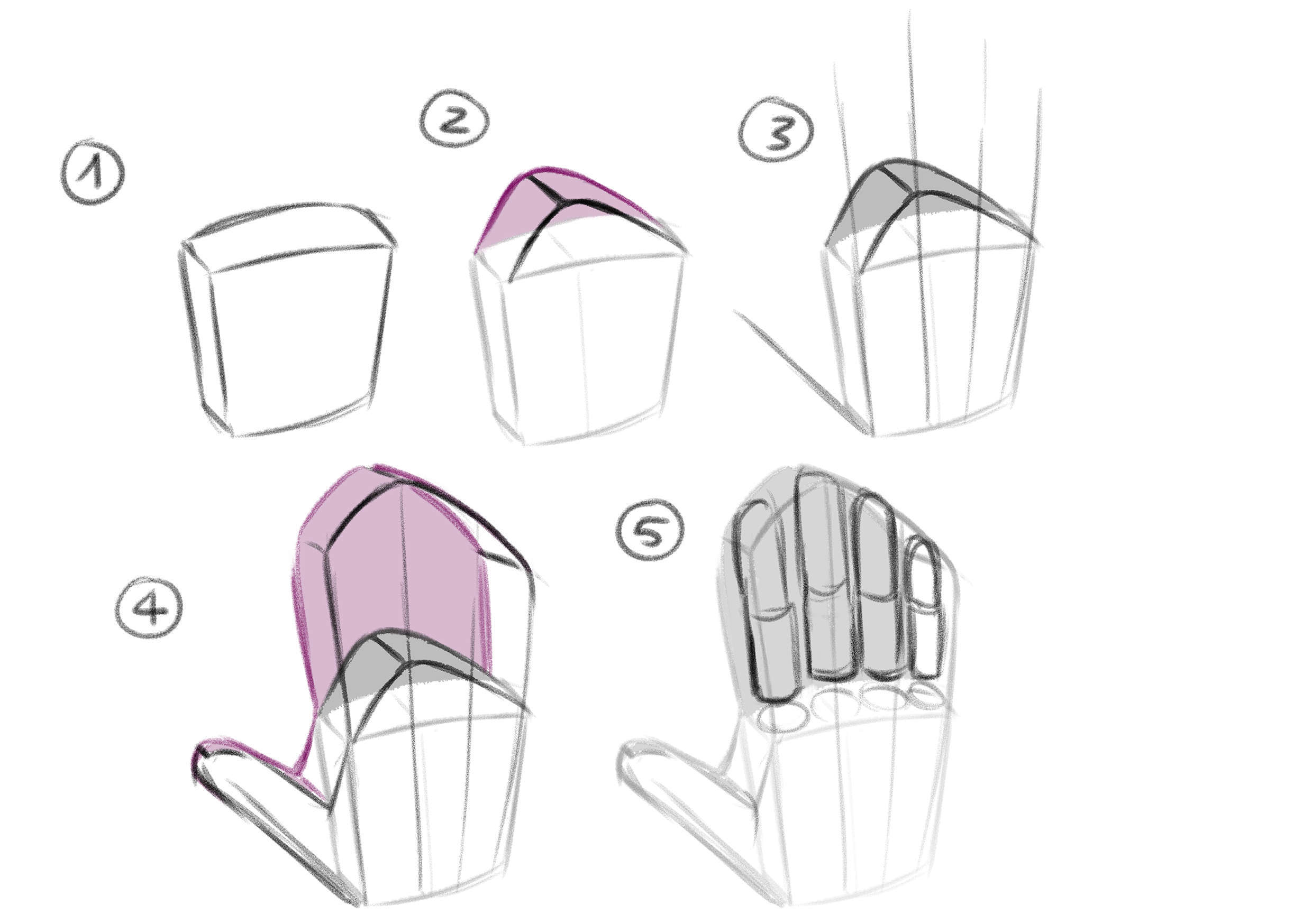 how to draw a glove step by step  Gloves drawing, How to draw fingers, Draw