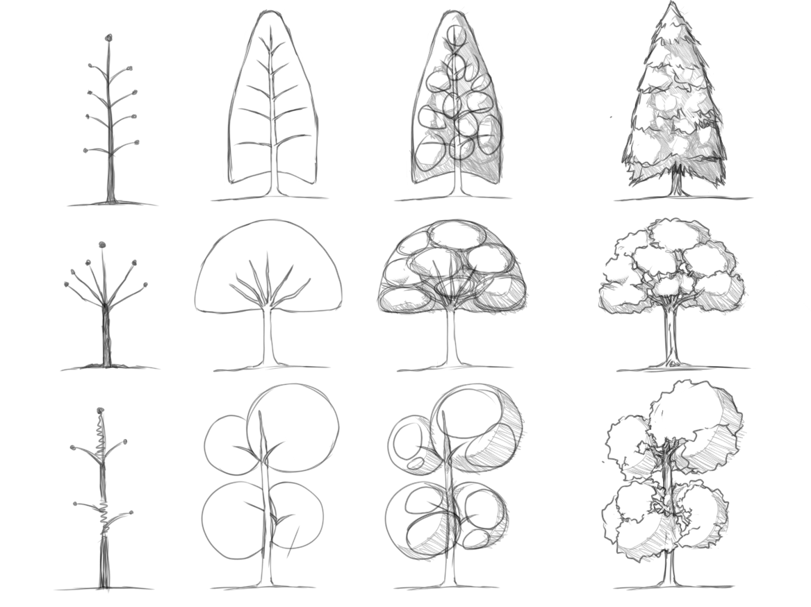 How To Draw A Tree With Leaves
