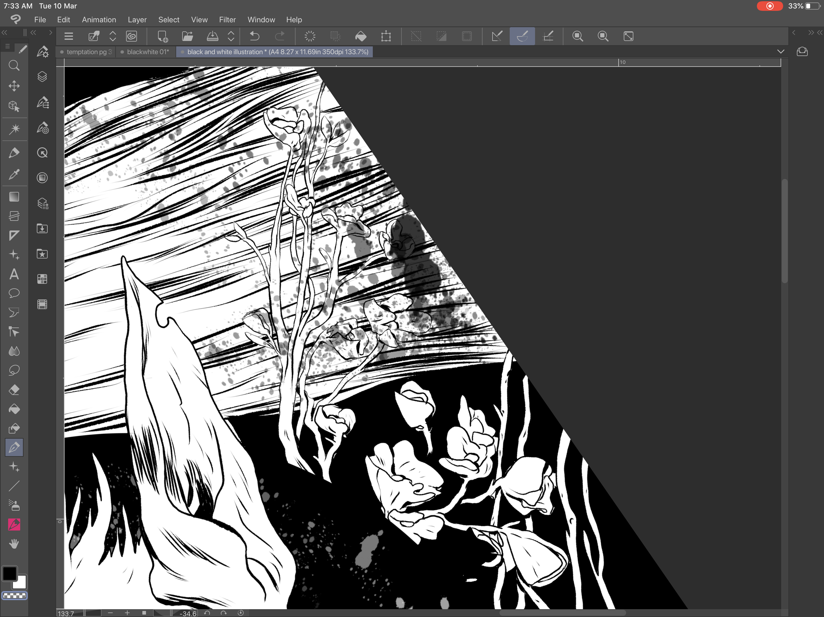 ダイナミックな白黒イラストの作成 By Dropthedrawings Clip Studio Tips