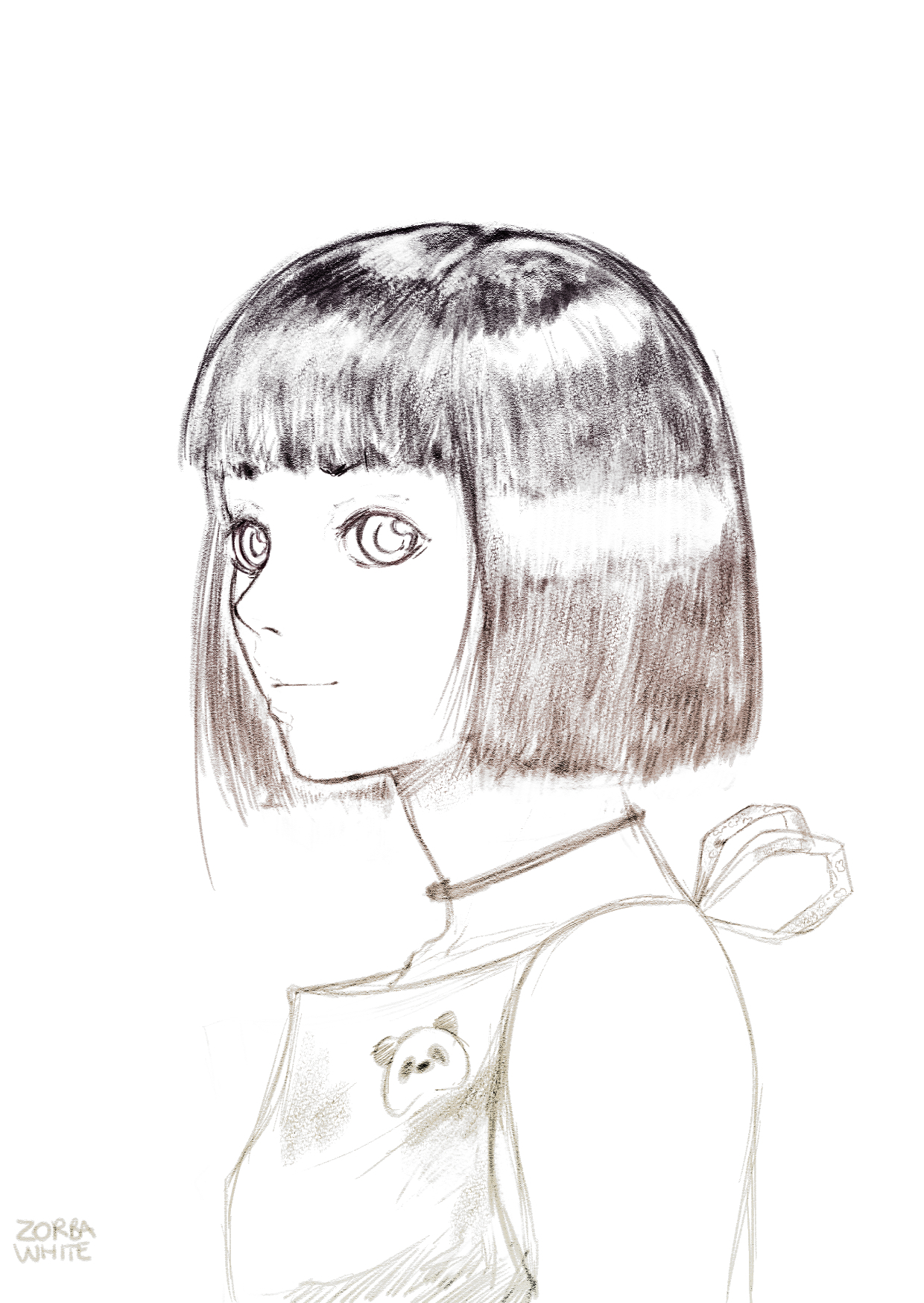 ☆Simply girl - pencil tutorial-noise effect ☆ by Zorbawhite