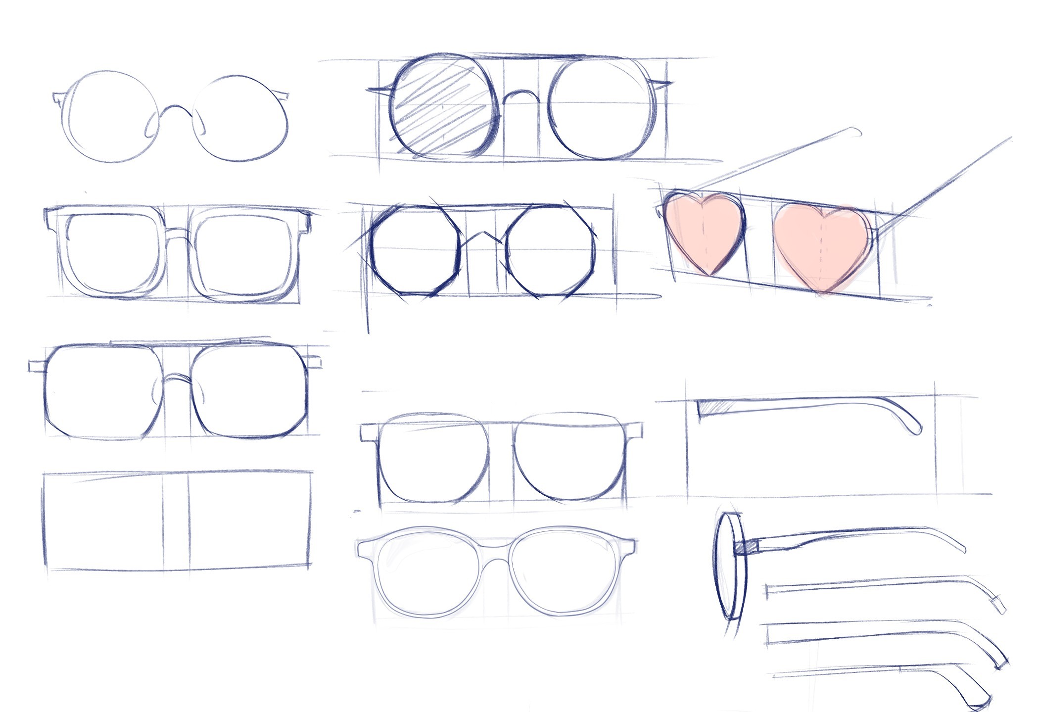Step By Step How To Draw Glasses