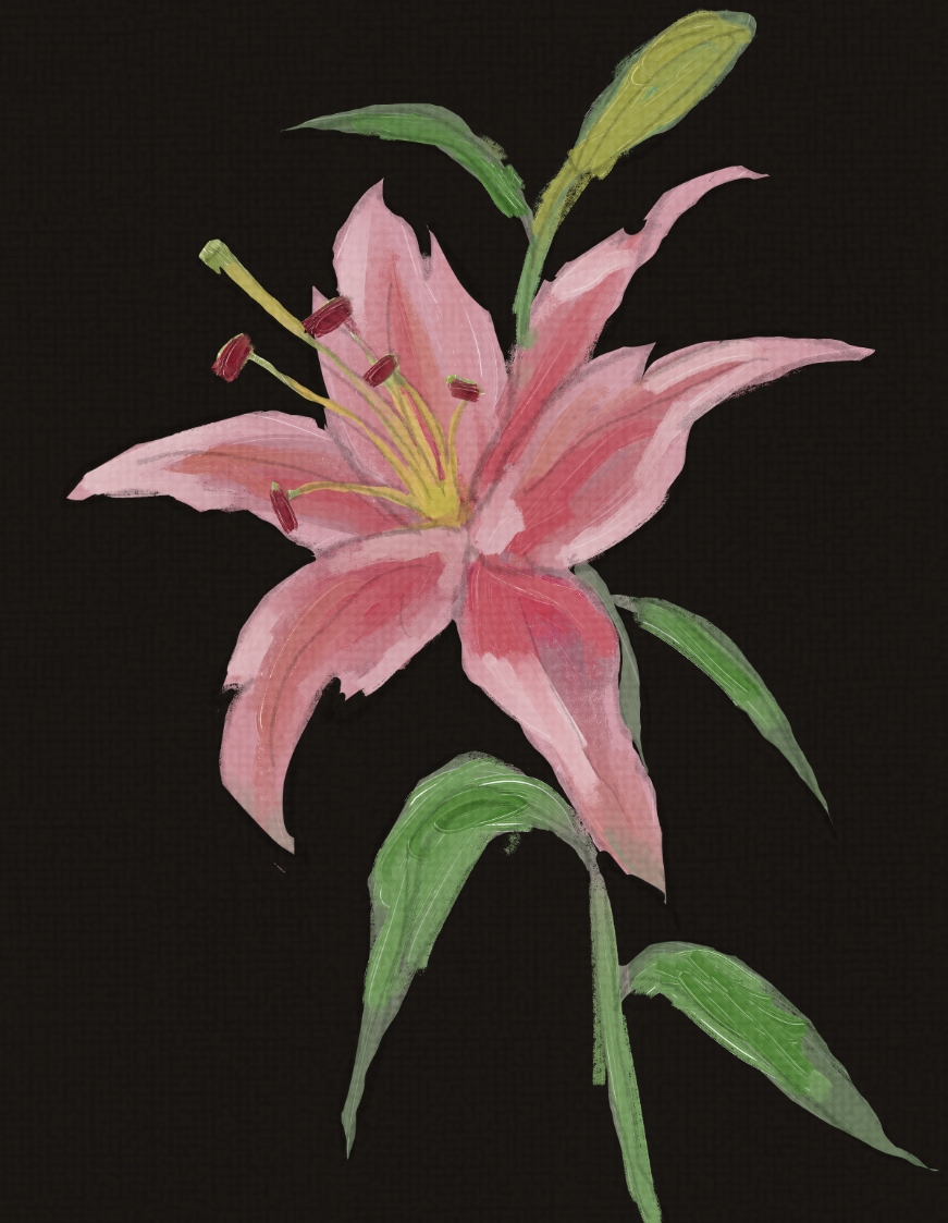 デジタルブラシで描く伝統的な花の絵 by lilyxxssi - お絵かきのコツ