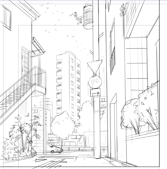 Drafting “How to draw manga styled urban backgrounds from scratch #4” by  Primula_ - Make better art | CLIP STUDIO TIPS