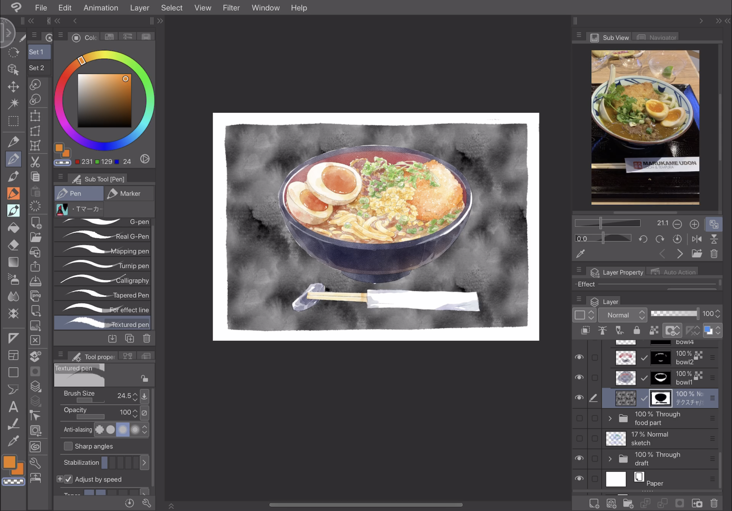 Cliptudiopaintで 伝統的なメディア を使ってラーメンを描く By Meomeongungu Clip Studio Tips